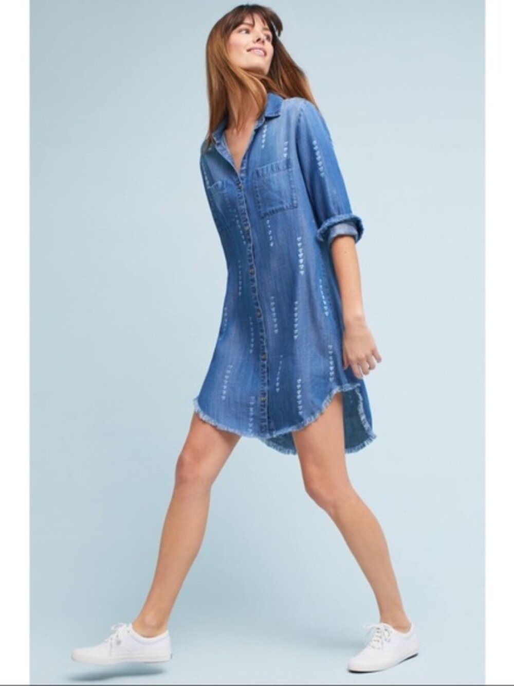 Anthropologie Cloth & Stone Chambray Dress